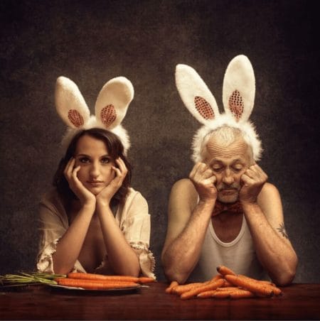&quot;Dinner / MR Rabbit Series / Small Edition&quot; - Conceptual photography by Peter Zelei as a limit. Giclée Print