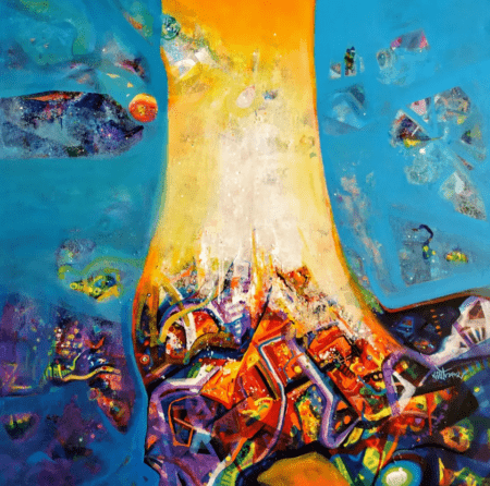 Résumé Peinture &quot;Inner Light (2021)&quot; par Sanjay Punekar, acrylique sur toile (unique)