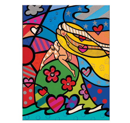 Colorful Fine Art Giclée &quot;Loreley IX&quot; par Bettina Breitkopf, Reproduction sur un cadre de civière