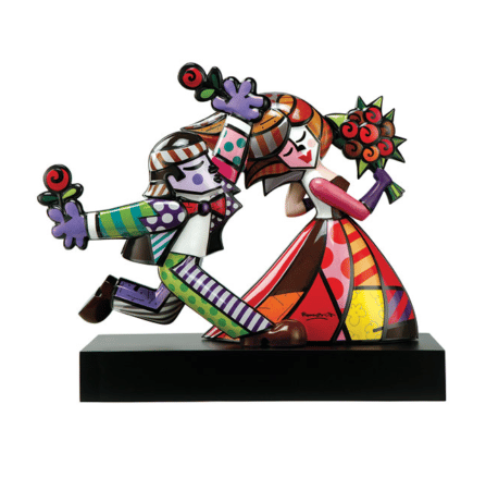 Romantische Skulpturen zum Thema Liebe, Verbundenheit und Freundschaft Kunstwerke affiliate Porzellanskulptur "Follow Me" von Romero Britto, limitierte Edition