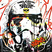 Pop art painting &quot;Stormtrooper, Welcome to the Dark Side&quot; (2023) by Patrick Cornée