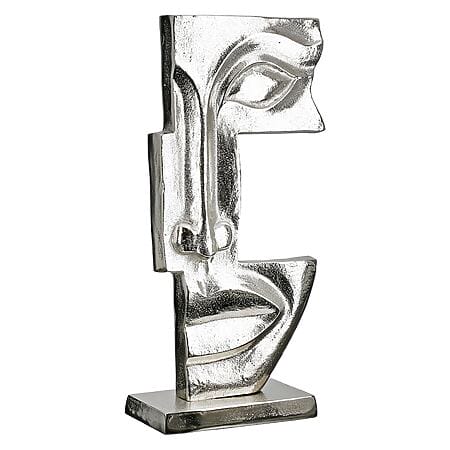 Elegante Skulptur mit abstraktem Gesicht "Big Lips", Antikfinish