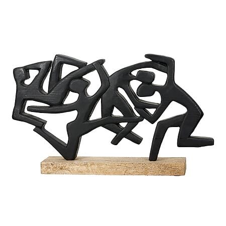 Abstract sculpture &quot;Acrobatics&quot; with base, Mangoholz