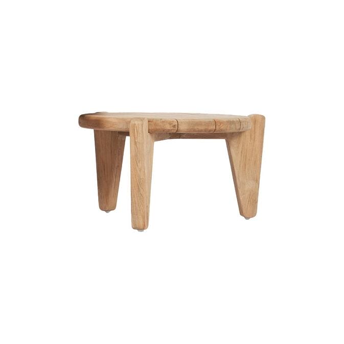Dreibeiniger Wabi-Sabi Couchtisch "Seseh" aus recyceltem Teakholz (Größe: S) – Bild 7
