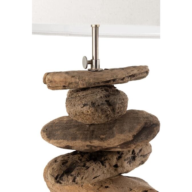 J-Line Stehlampe "Floated" aus naturbelassenem Treibholz, weißer Lampenschirm – Bild 4