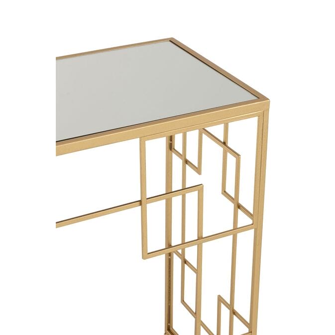 J-Line Konsolentisch "Grazia", vergoldete Unterkonstruktion im Art-déco-Stil mit Glasplatte – Bild 6