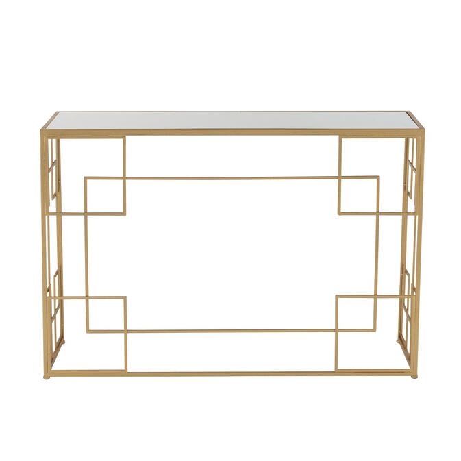 J-Line Konsolentisch "Grazia", vergoldete Unterkonstruktion im Art-déco-Stil mit Glasplatte – Bild 2