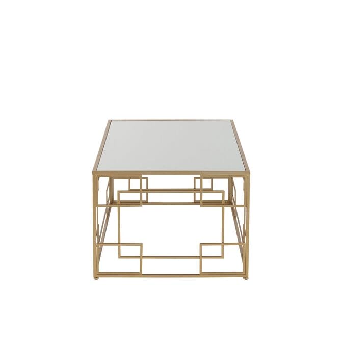 J-Line Couchtisch "Grazia", vergoldete Unterkonstruktion im Art-déco-Stil mit Glasplatte – Bild 3