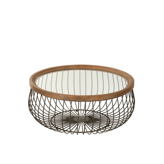 J-Line 2er-Set runde Couchtische "Wired", Metall + Glas – Bild 6