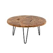J-Line Runder Couchtisch "Samuel" aus Teakholz, braun
