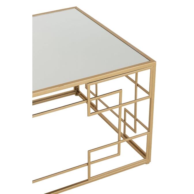 J-Line Couchtisch "Grazia", vergoldete Unterkonstruktion im Art-déco-Stil mit Glasplatte – Bild 5