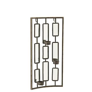 J-Line Elegante Wanddekoration mit Spiegeln & Teelichthaltern aus Metall, klein