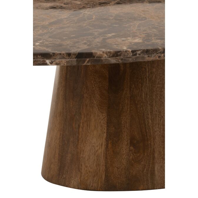 J -Line coffee table &quot;Esmeralda&quot; Oval - Marble / Mangoholz - Braun - Figure 4