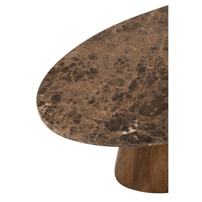 J -Line coffee table &quot;Esmeralda&quot; Oval - Marble / Mangoholz - Braun - Figure 5