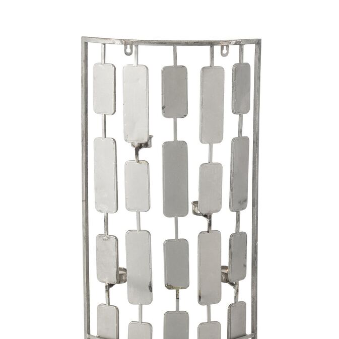 J-Line Elegante Wanddekoration mit Spiegeln & Teelichthaltern aus Metall, groß – Bild 4