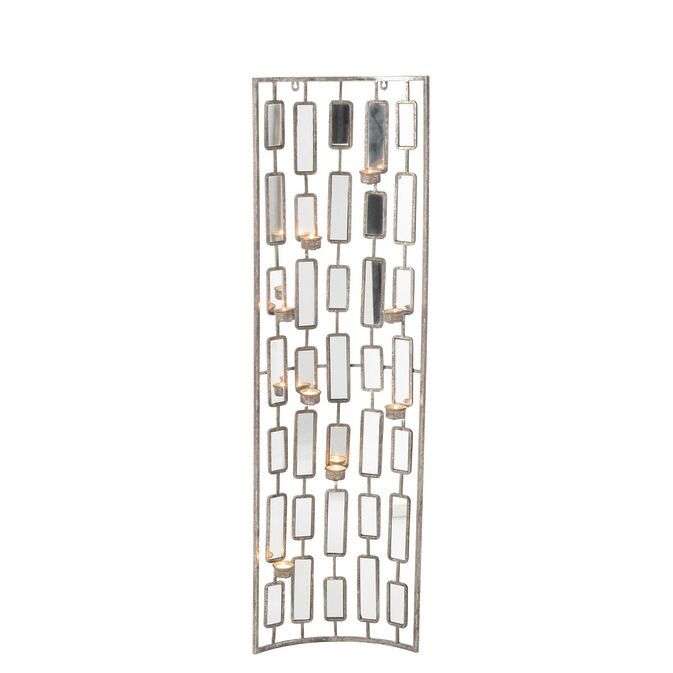 J-Line Elegante Wanddekoration mit Spiegeln & Teelichthaltern aus Metall, groß – Bild 2