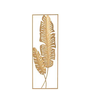 J-Line Wanddekoration "Golden Leaves" mit gerahmten Blättern in Gold