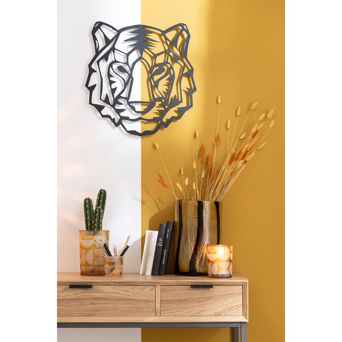 J-Line Metall Wanddekoration "Tiger" als Line-Art, schwarz – Bild 3