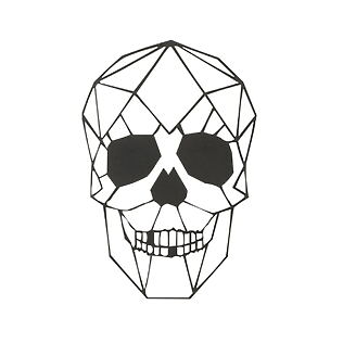 J-Line Wanddekoration "GeoSkull" - Geometrische Metallkunst, schwarz