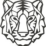 J-Line Metall Wanddekoration "Tiger" als Line-Art, schwarz