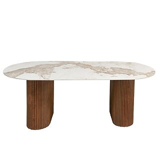 Modern dining table &quot;Urban Chique&quot; made of ceramic plate with marble effect