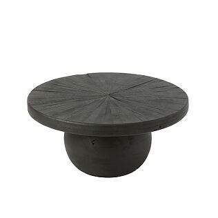 J -Line round coffee table &quot;Bol Shanil&quot; in bohemian style -wood -black