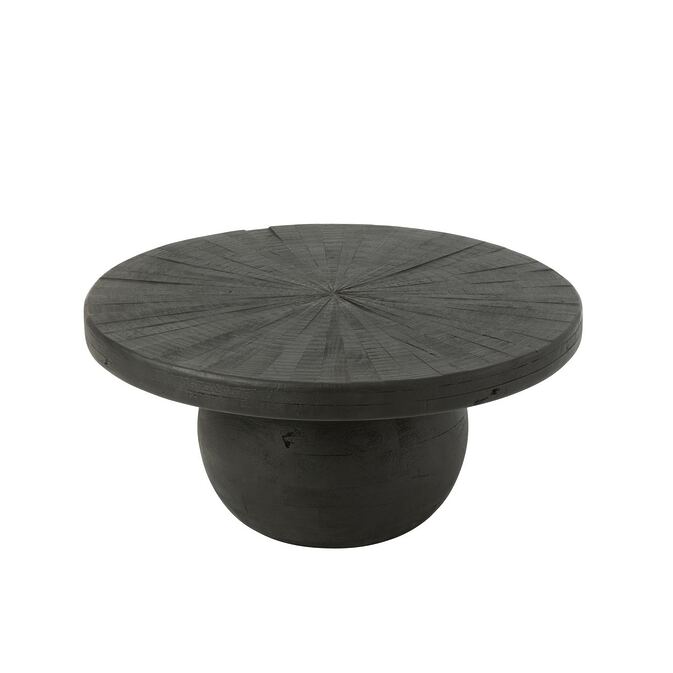 J -Line round coffee table &quot;Bol Shanil&quot; in bohemian style -wood -black