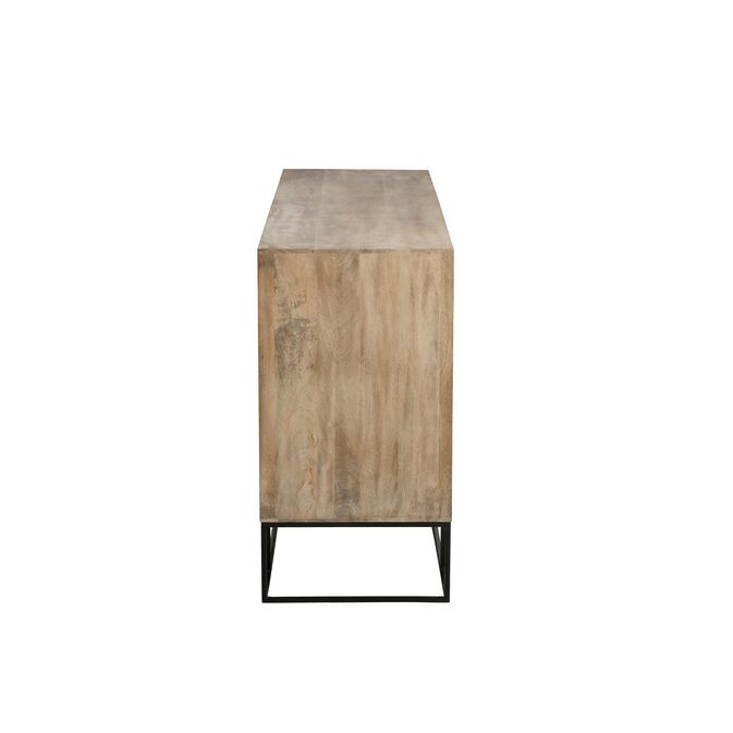 J-Line &quot;Woven Reed&quot; chimped cabinet-3 sliding doors-Mangoholz + reed-Fig.