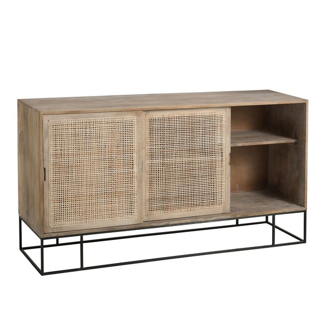 J-Line &quot;Woven Reed&quot; Support Cabinet-3 sliding doors-Mangoholz + Schilrohr-Figure 9