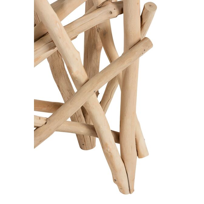 J-Line console &quot;Wooden Nest&quot; made of natural raw wood with a glass plate-Figure 4