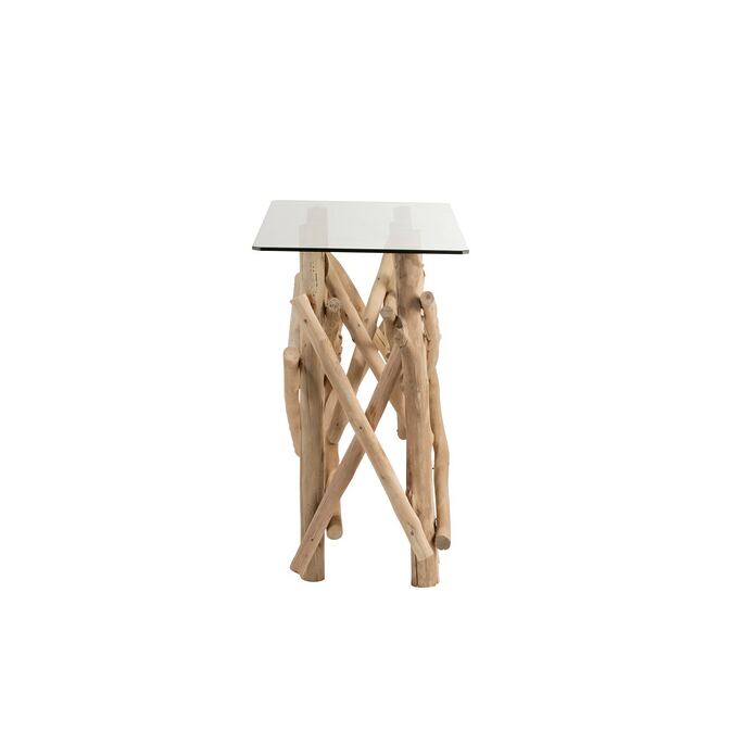 J-Line console &quot;Wooden Nest&quot; made of natural raw wood with glass plate-Fig. 3