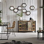 Sideboard made of colorful old wood (Factory Design / Shabby Chic)