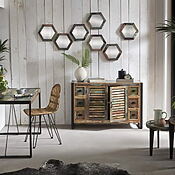 Sideboard aus buntem Altholz (Factory Design / Shabby Chic)