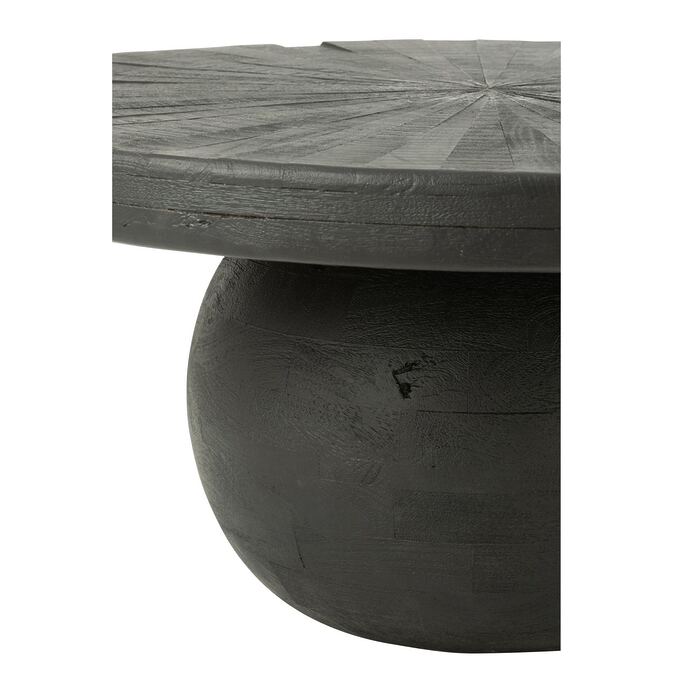 J-Line round coffee table &quot;Bol Shanil&quot; in a bohemian style-wood-black-picture 2