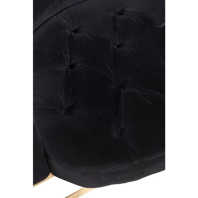 J-Line luxurious 1-seater sofa with button, black velor office cover and gold-colored metal frame-Figure 7