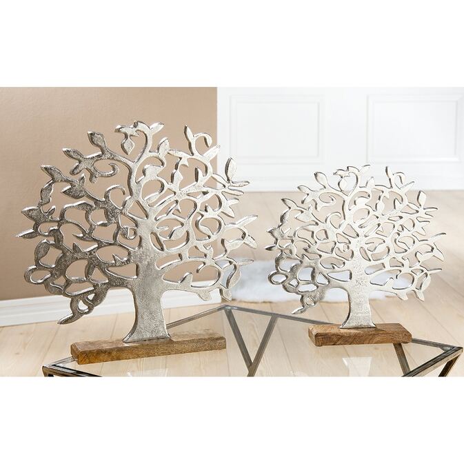Indoor Standfigur "Lebensbaum", Aluminium auf Holzbasis – Bild 2