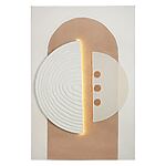 Abstraktes LED-Leinwandbild „Carve“ auf cremefarbener Leinwand