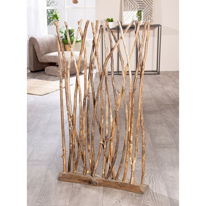 Naturfarbenes Indoor Standrelief "Spazio", skulpturale Holzkunst als Zierobjekt & Raumteiler – Bild 2