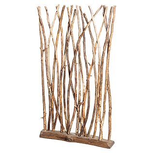 Naturfarbenes Indoor Standrelief "Spazio", skulpturale Holzkunst als Zierobjekt