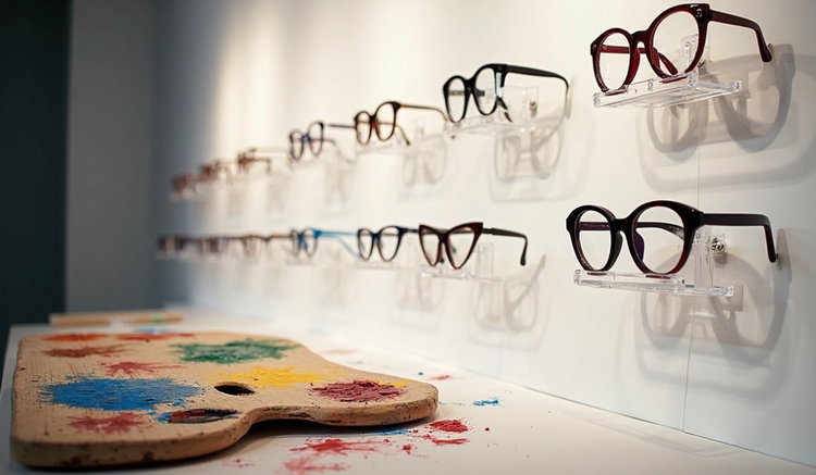 The glasses as a visual trademark in the art world