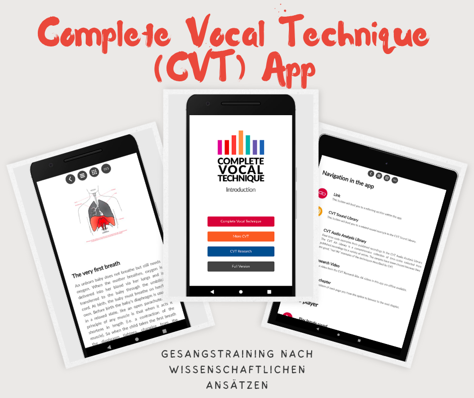 Complete Vocal Technique (CVT) App - Gesangstraining nach wissenschaftlichen Ansätzen.