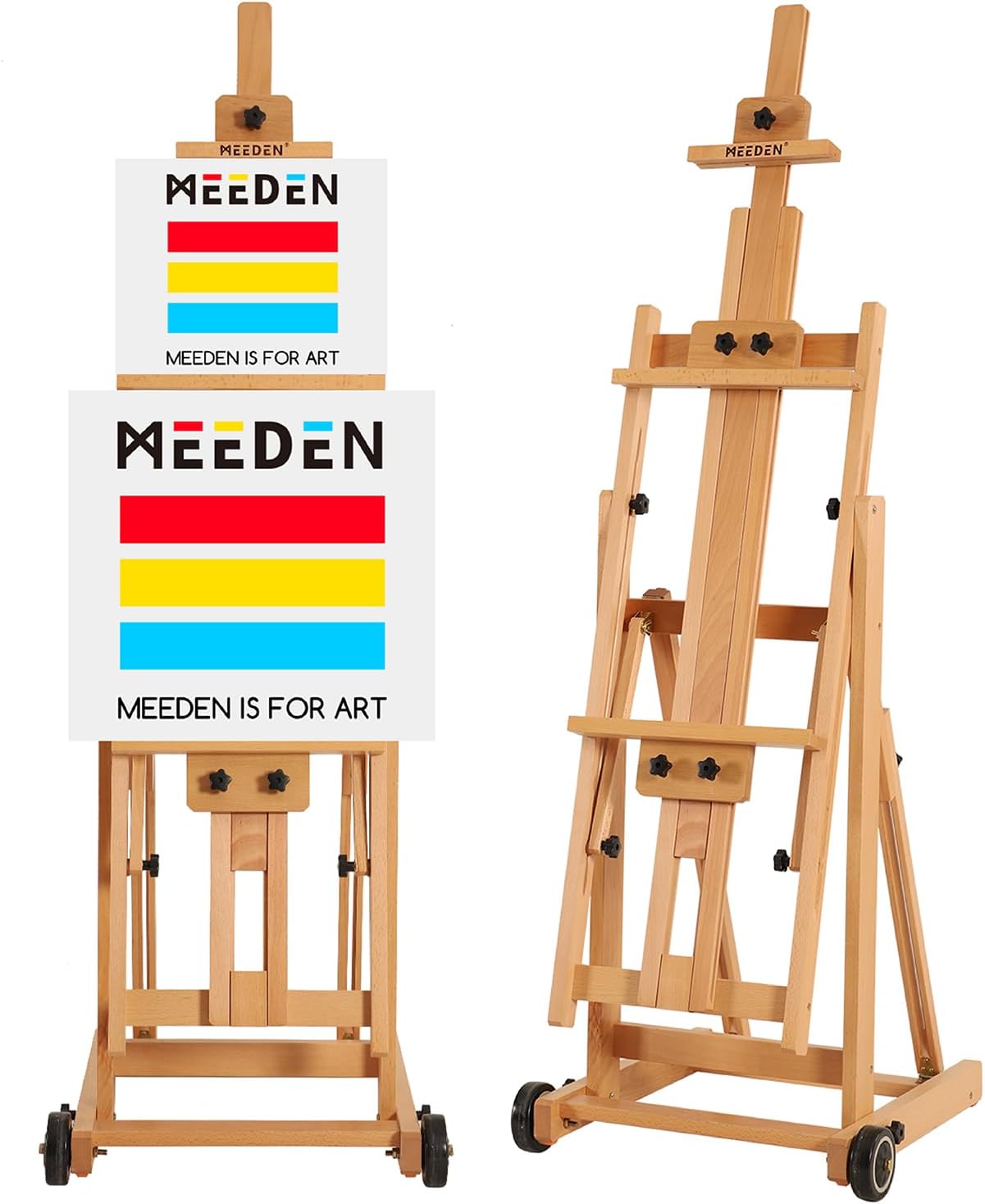 Unser persönlicher Favorit: die vielseitige MEEDEN Studio Staffelei mit H-Rahmen aus Buchenholz.