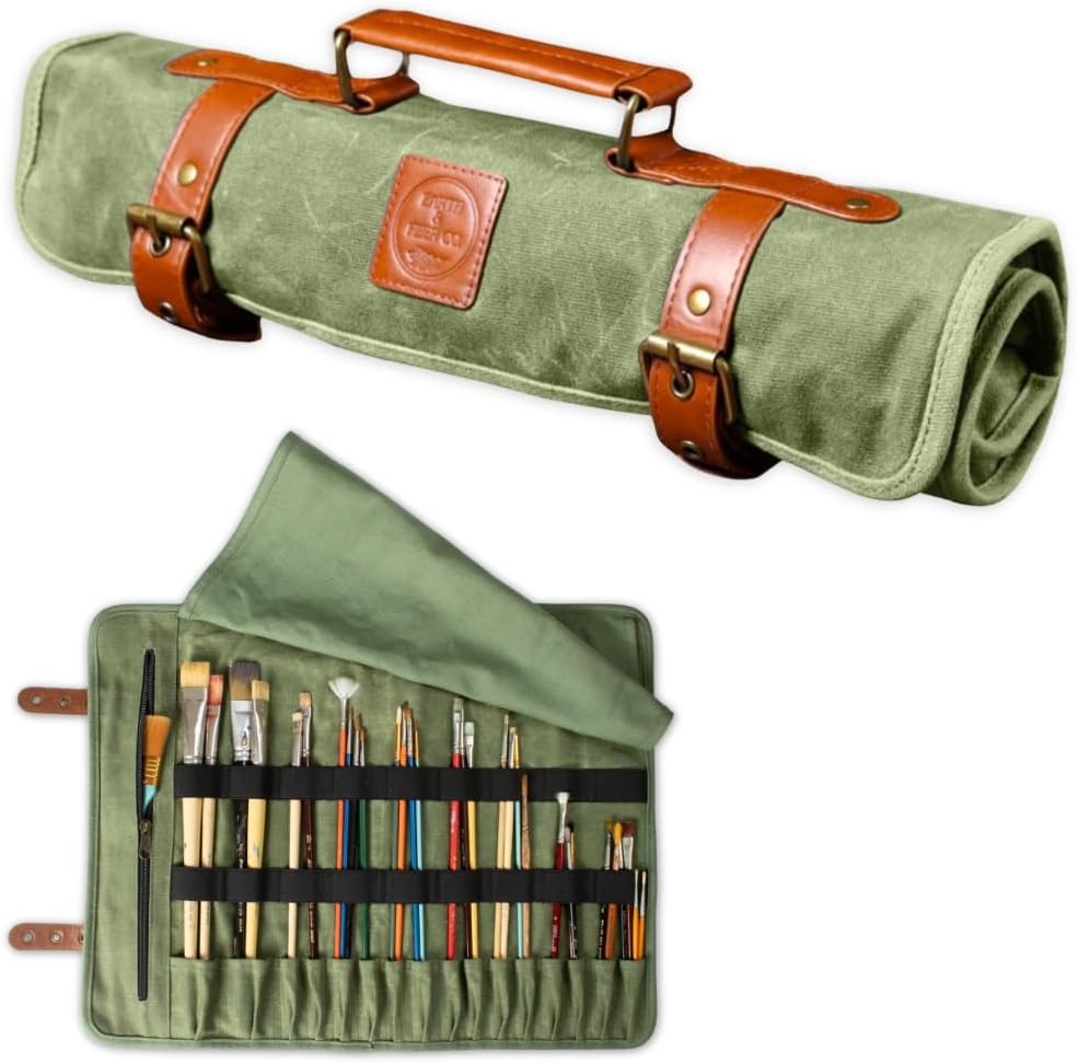 Pinselhalter aus gewachstem Segeltuch und Leder - von Earth & Fiber Co. 