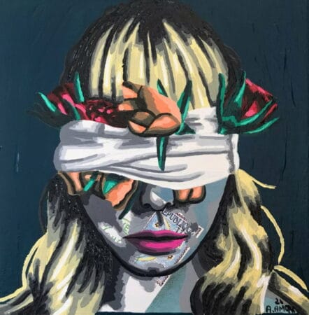 "Ecology" (2021) - Kleinformatiges Mixed Media Gemälde von Annabelle Amory
