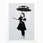 Street Art &quot;Nola (White Rain)&quot; (2008), signed by Banksy, limited screen printing