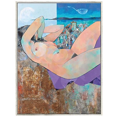 Großformatige Aktmalerei "Lethargie" (2019) von Marina Krasnitskaya, Acryl auf Leinwand