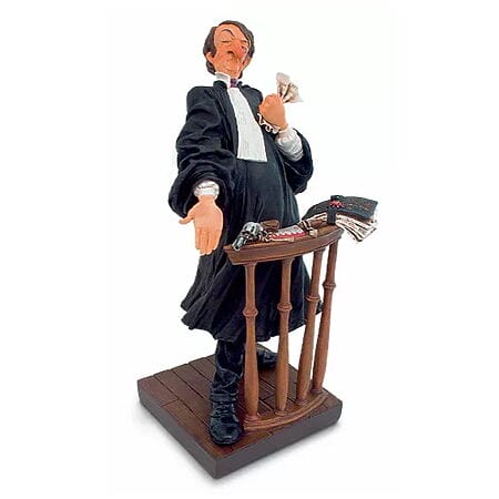 "Der Anwalt" - handbemalter Kunstguss von Guillermo Forchino