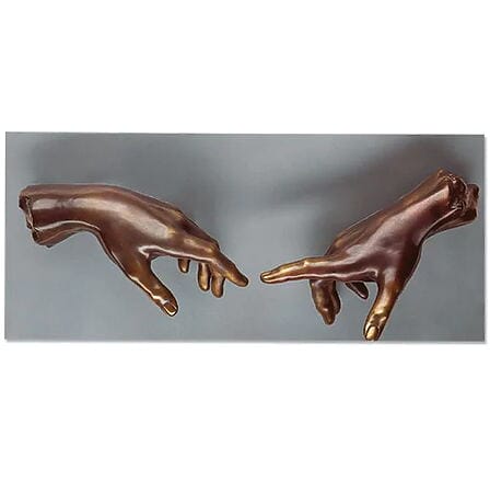 Michelangelo Buonarroti: objet mural &quot;La création de l&#39;Adam&quot; (bronze)