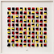 Abstraktes Bild "Ohne Titel" (2010) von Andreas Lutherer, Öl hinter Glas