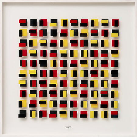 Abstraktes Bild "Ohne Titel" (2010) von Andreas Lutherer, Öl hinter Glas